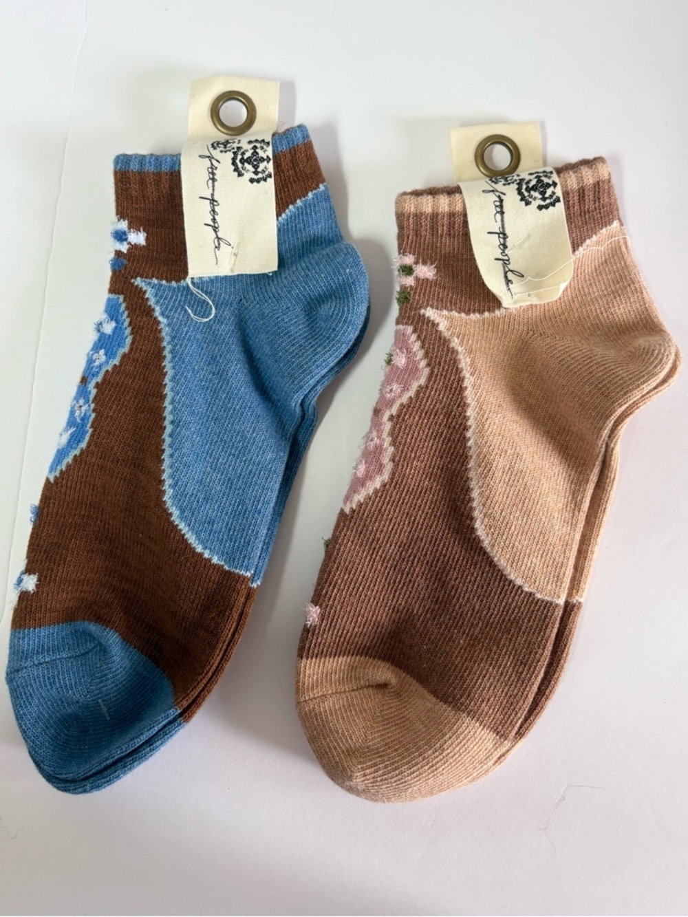 Set of 2 NWT Free People Super Short Raggedy Ankle Socks